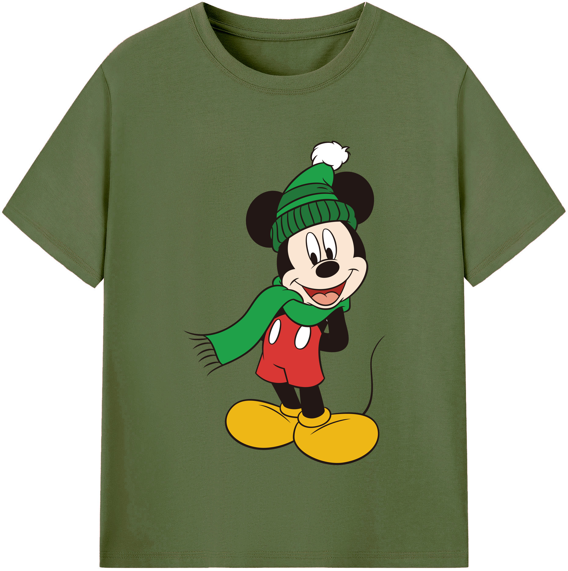 （画像用） ミッキーマウス Mickey Mouse 綿100％半袖Tシャツ（フロントプリント）